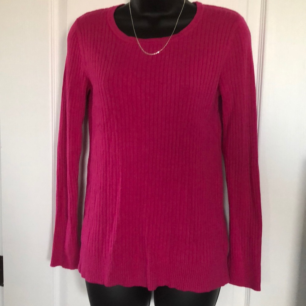 George Pink Size L 12/14 Ribbed Scoop Neck Top